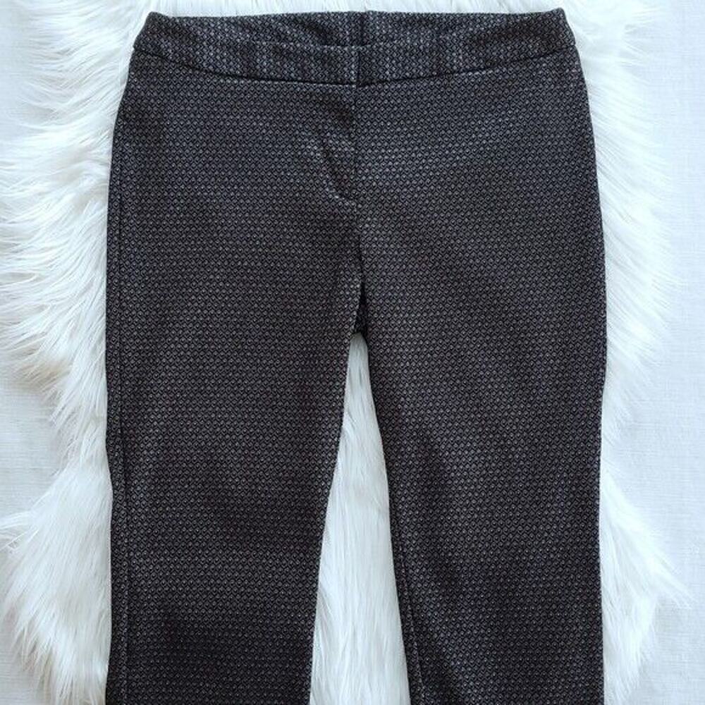 Worthington Pants Womens 6 Gunmetal Geometric Metallic Trousers Career Casual